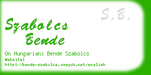 szabolcs bende business card